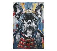 Puzzles pour Adolescents 1000pcs(75x50cm) Puzzles Samurai Bulldog Art Print Puzzles pour Adultes Jeux Relaxants Assemblage De Motifs pour Anniversaire, Noël 1000pcs(75x50cm)