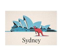 Puzzles pour Adolescents 1000pcs(75x50cm) Puzzles Sydney Opera House and Kangaroo Puzzle pour Adultes Jeu Manuel Vacances À La Maison Tuer Le Temps Faire Travailler Le Cerveau 1000pcs(75x50cm)