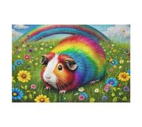 Puzzles pour Adolescents 1000pcs(75x50cm) Rainbow Guinea Pig Garden Puzzles pour Adolescents, Jouets Anti-Stress, Une Œuvre d'art, Activités Amusantes À La Maison, 1000pcs(75x50cm)