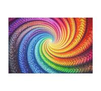 Puzzles pour Adolescents 1000pcs(75x50cm) Rainbow Spiral Mandala Puzzles pour Adolescents, Jouets Anti-Stress, Une Œuvre d'art, Activités Amusantes À La Maison, 1000pcs(75x50cm)
