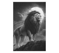 Puzzles pour Adolescents 1000pcs(75x50cm) Regal Lion Moonlit Majesty -2 Puzzles pour Adultes Jeux De Société Cadeaux pour Femmes Cadeaux Anti-Stress 1000pcs(75x50cm)