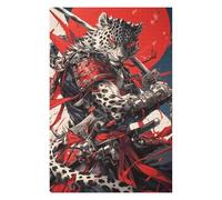 Puzzles pour Adolescents 1000pcs(75x50cm) Samurai Leopard Warrior Puzzles pour Adultes Jeux De Société Cadeaux pour Femmes Cadeaux Anti-Stress 1000pcs(75x50cm)