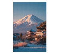Puzzles pour Adolescents 1000pcs(75x50cm) Snowy Mountain Zen Temple Puzzles pour Adultes, Jeu De Réflexion, Anti-Stress, Activités Amusantes À Faire À La Maison, 1000pcs(75x50cm)