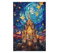 Puzzles pour Adolescents 1000pcs(75x50cm) Stained Glass Castle Night Sky Puzzles pour Adultes, Jouets, Décoration Murale, Cadeaux pour La Maison, pour Les Amis Et La Famille 1000pcs(75x50cm)