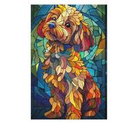 Puzzles pour Adolescents 1000pcs(75x50cm) Stained Glass Dog Artwork-2 Puzzles pour Adultes, Jeu De Réflexion, Anti-Stress, Activités Amusantes À Faire À La Maison, 1000pcs(75x50cm)