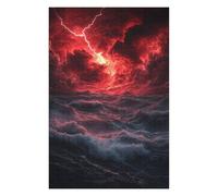 Puzzles pour Adolescents 1000pcs(75x50cm) Stormy Sea with Lightning -3 Puzzles pour Adultes Jeux De Société Cadeaux pour Femmes Cadeaux Anti-Stress 1000pcs(75x50cm)