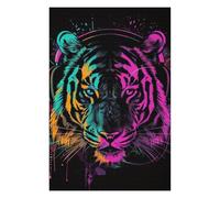 Puzzles pour Adolescents 1000pcs(75x50cm) Vibrant Tiger DJ Headphones Art Jeu De Puzzle Casse-tête, Jeu Stimulant pour Passer Le Temps À La Maison, Cadeaux 1000pcs(75x50cm)