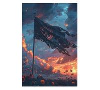 Puzzles pour Adolescents 1000pcs(75x50cm) Warrior's Sunset Flag Puzzles pour Adultes Jeux De Société Cadeaux pour Femmes Cadeaux Anti-Stress 1000pcs(75x50cm)