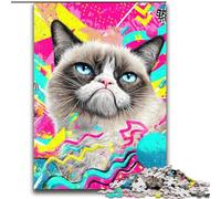 Puzzles pour Adolescents 2000 Chats psychédéliques Anti-Stress Staycation Kill Time Décoration Parfaite pour Les 14 Ans et Plus 70x100cm
