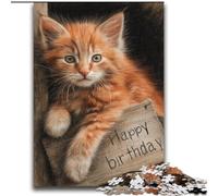 Puzzles pour Adolescents 2000 Joyeux Anniversaire Chat pour 14 Ans et Plus Jeu de réflexion Meilleur Cadeau pour Adultes et Adolescents 70x100cm