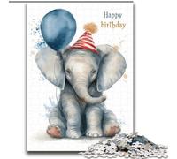 Puzzles pour Adolescents 2000 Joyeux Anniversaire Éléphant pour 14 Ans et Plus Jeu de réflexion Meilleur Cadeau pour Adultes et Adolescents 70x100cm