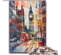 Puzzles pour Adolescents 2000 pièces Aquarelle Londres Big Ben pour et à partir de 14 Ans Jouets de Jeu Car C'est idéal comme Cadeau pour Toute la Famille 70x100cm