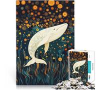 Puzzles pour Adolescents 2000 pièces Art de la Baleine Blanche Flottante Jeu Stimulant est idéal comme Cadeau pour Toute la Famille 70x100cm