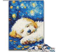 Puzzles pour Adolescents 2000 pièces Bichon frisé Ciel Nocturne Jeu Familial Soulagement du Stress Défi Difficile Convient aux Couples 70x100cm
