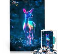 Puzzles pour Adolescents 2000 pièces Cerf néon dans la forêt Jouets éducatifs d'apprentissage Décoration Parfaite 70x100cm