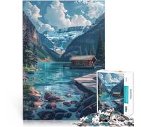 Puzzles pour Adolescents 2000 pièces Chalet de Montagne au Bord du lac Jeu de Quiz est idéal comme Cadeau pour Toute la Famille 70x100cm