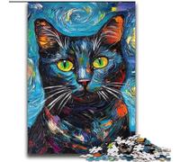 Puzzles pour Adolescents 2000 pièces Chat Ciel Nocturne Jeu Stimulant et Jeu Familial Idéal comme Cadeau pour Toute la Famille 70x100cm