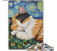 Puzzles pour Adolescents 2000 pièces Chat Noir Dormant dans Le Ciel Nocturne Jouets éducatifs Jeux de Famille Cadeaux pour Amis et Famille 70x100cm