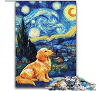 Puzzles pour Adolescents 2000 pièces Chien de la Nuit étoilée Jouets éducatifs Jeux familiaux Jeu éducatif pour Anniversaire, Noël 70x100cm