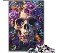 Puzzles pour Adolescents 2000 pièces Crâne et Fleurs Aidez Le Cerveau à exercer des Jouets addictifs pour cultiver la Patience Excellent Cadeau 70x100cm