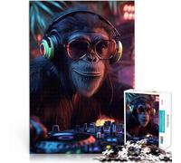Puzzles pour Adolescents 2000 pièces DJ Monkey Jungle Party Jouet éducatif d'apprentissage Cadeau pour Les Anniversaires 70x100cm