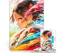 Puzzles pour Adolescents 2000 pièces Fille d'anime aux mèches colorées défi éducatif Renforcer l'amour Entre Les Couples 70x100cm