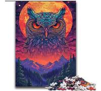 Puzzles pour Adolescents 2000 pièces Hibou sipsychédélique dans Les Montagnes Aide Le Cerveau à exercer Jouets addictifs pour cultiver la Patience Décoration Parfaite 70x100cm