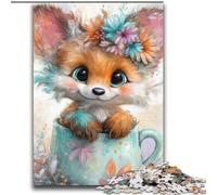 Puzzles pour Adolescents 2000 pièces Jeu de Famille de Renards Mignons Soulagement du Stress Défi Difficile Cadeaux du Père Noël Secret 70x100cm