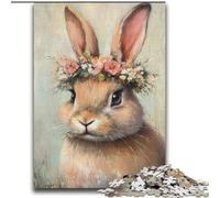 Puzzles pour Adolescents 2000 pièces Lapin de Pâques Jeu de réflexion Décoration Murale Cadeaux d'anniversaire et de Noël Uniques 70x100cm
