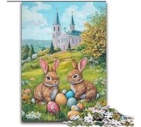 Puzzles pour Adolescents 2000 pièces Lapin de Pâques Jouets éducatifs Jeux de Famille Cadeaux pour Amis et Famille 70x100cm