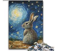 Puzzles pour Adolescents 2000 pièces Lapin sous Le Ciel Nocturne Soulagement du Stress Défi Difficile Décoration d'intérieur Unique et Cadeaux 70x100cm