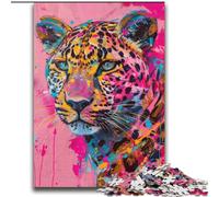 Puzzles pour Adolescents 2000 pièces Léopard psychédélique Jeu Stimulant Jouets à Offrir en Cadeau pour Toute la Famille à partir de 14 Ans 70x100cm