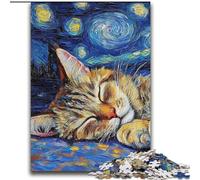 Puzzles pour Adolescents 2000 pièces Maine Coon Ciel Nocturne Jouets éducatifs Jeux familiaux Stimuler l'amour Entre Couples 70x100cm