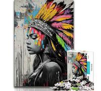 Puzzles pour Adolescents 2000 pièces, Princesse Indienne Graffiti, Jeu éducatif Familial, décoration Murale, Cadeaux d'anniversaire et de Noël Uniques 70x100cm