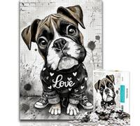 Puzzles pour Adolescents 2000 pièces Puzzle Happy Boxer Puppy, Jouet éducatif intellectuel décompressant pour Anniversaire, Noël 70x100cm