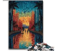 Puzzles pour Adolescents 2000 pièces Puzzles Ville en vitrail Jouet Jeu intellectuel pour la décoration de la Maison pour Les 14 Ans et Plus 70x100cm