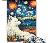 Puzzles pour Adolescents 2000 pièces Renard sous Le Ciel Nocturne Jeux éducatifs Décoration d'intérieur Cadeau d'anniversaire, Cadeaux pour 14 Ans et Plus 70x100cm
