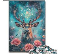 Puzzles pour Adolescents 2000 pièces Roses et Cerfs Jeu Familial Anti-Stress Défi Difficile Cadeaux du Père Noël Secret 70x100cm