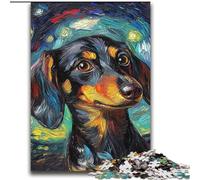 Puzzles pour Adolescents 2000 pièces Teckel Ciel Nocturne Jouets éducatifs Jeux familiaux Renforcer l'amour Entre Les Couples 70x100cm