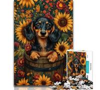 Puzzles pour Adolescents 2000 pièces Tournesol Teckel, pour Jeu éducatif, défi, Cadeau d'anniversaire, décoration Murale 70x100cm