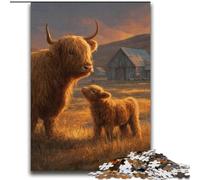 Puzzles pour Adolescents 2000 Puzzles Highland Cow Baby, Jeux éducatifs, décoration d'intérieur, Cadeau d'anniversaire, Cadeaux, Art Mural 70x100cm
