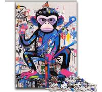 Puzzles pour Adolescents 2000 Puzzles Singe Style Basquiat Entraînez Votre Cerveau et Vos Mains Cadeaux pour Amis et Famille 70x100cm