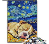 Puzzles pour Adolescents 2000 Puzzles Staffordshire Bull Terrier Ciel Nocturne Jeu Stimulant et Jeu en Famille Cadeaux du Père Noël Secret 70x100cm