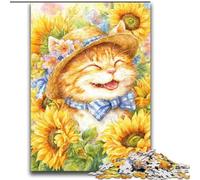 Puzzles pour Adolescents 2000 Puzzles Tournesol Chat Jeux éducatifs Décoration de la Maison Cadeau d'anniversaire, Cadeaux pour 14 Ans et Plus 70x100cm