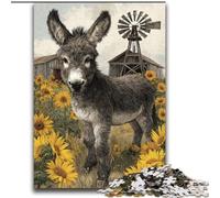 Puzzles pour Adolescents 2000 Puzzles Tournesol et bébé âne Jouet Jeu intellectuel pour la décoration de la Maison pour Les 14 Ans et Plus 70x100cm