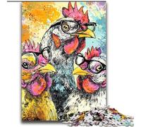 Puzzles pour Adolescents 2000 Puzzles Trois Poules Jouet Jeu intellectuel pour la décoration de la Maison pour Les 14 Ans et Plus 70x100cm