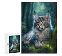 Puzzles pour Adolescents 300 PCS Adorable Maine Coon Cat Puzzles pour Adolescents - Jeu Familial - Décoration Murale - Interaction Parent-Enfant 300 PCS