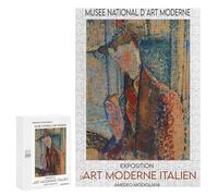 Puzzles pour Adolescents 300 PCS Amedeo Modigliani Portrait Painting Puzzles pour Adultes, Jouets Anti-Stress, Activités Amusantes À Faire À La Maison, 300 PCS