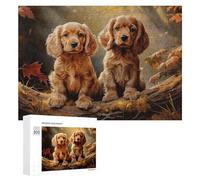 Puzzles pour Adolescents 300 PCS American Cocker Spaniel Puzzles pour Adultes Jeux Relaxants Décoration Murale Activités Amusantes À La Maison 300 PCS