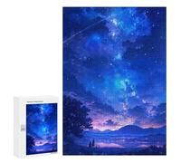 Puzzles pour Adolescents 300 PCS Anime Fantasy Couple Under Night Sky Jeu De Puzzle Familial Décoration Parfaite Cadeaux Uniques pour Un Anniversaire Et Noël 300 PCS